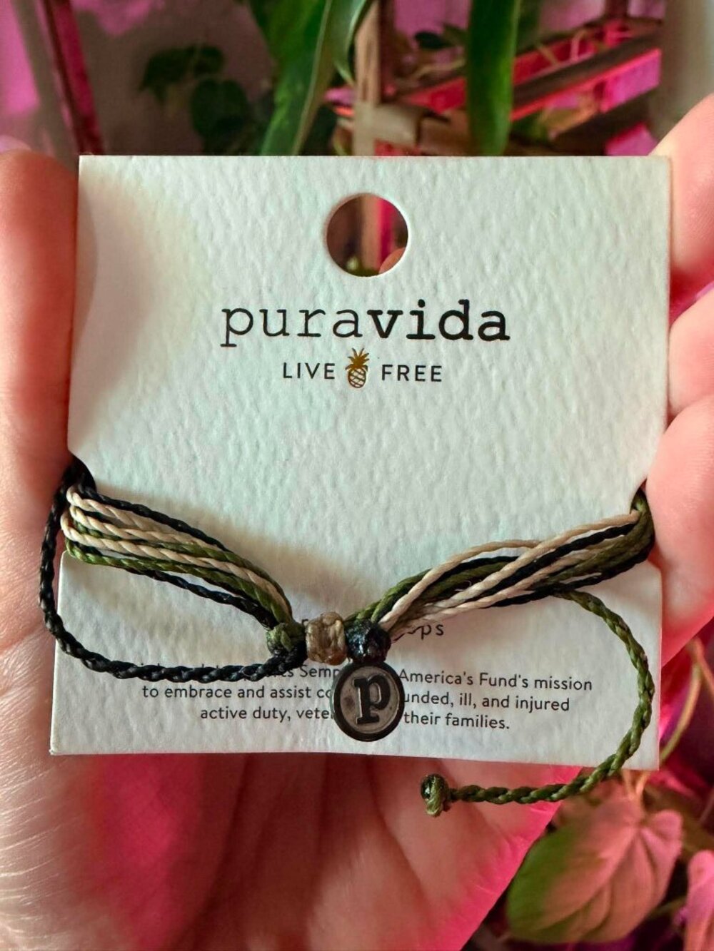 Pura Vida Semper Fi & America's Fund Camo Charity Bracelet NWT Adjustable